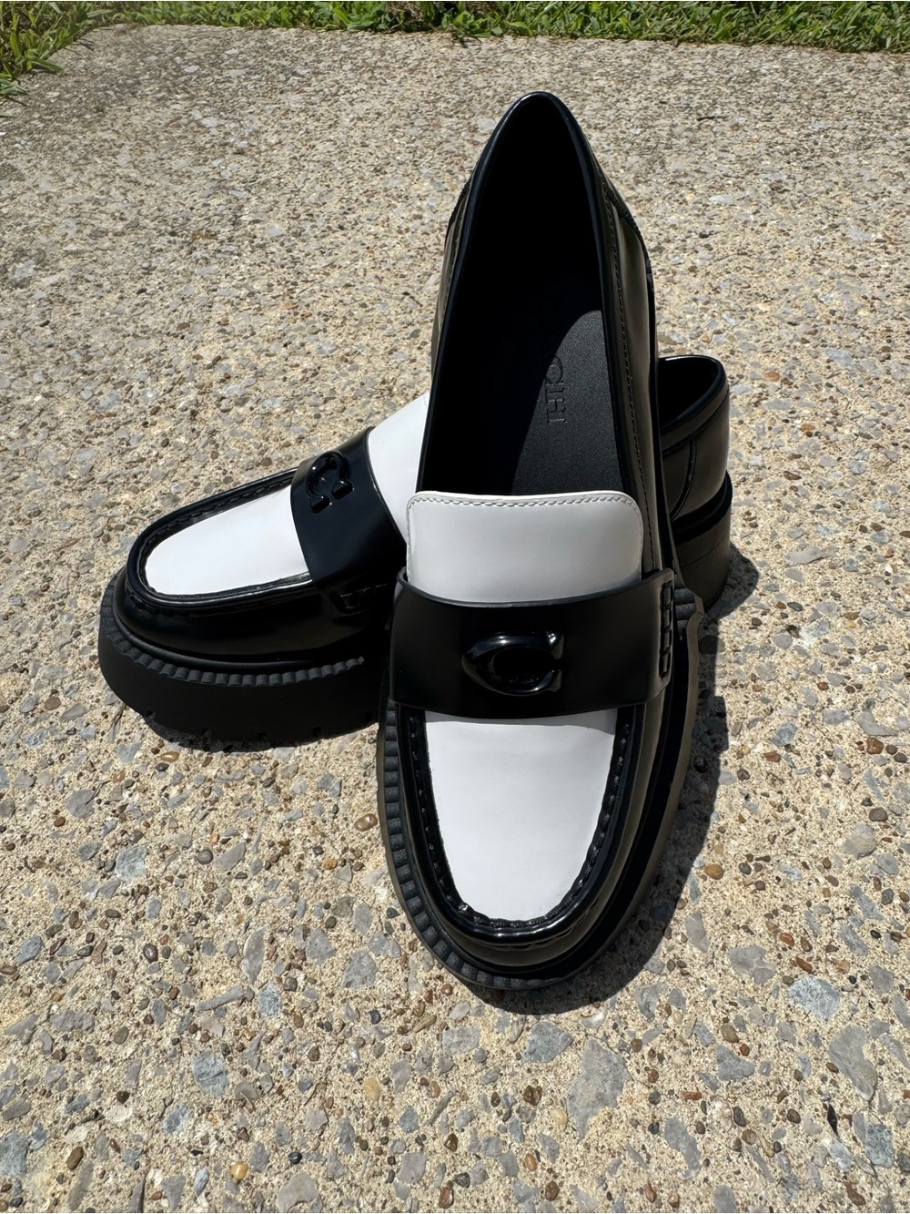 COACH Leah Loafer Black White Loafer